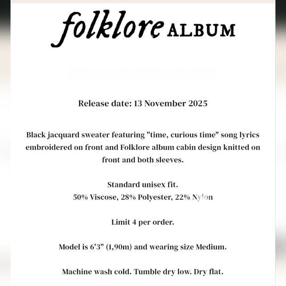 Taylor Swift Folklore Cabin Sweater XL - Picture 4 of 7